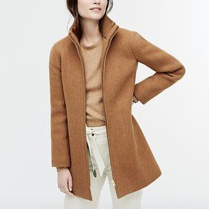 J. Crew Lodge Coat in Italian Stadium-Cloth Wool Heather Acorn (Camel)